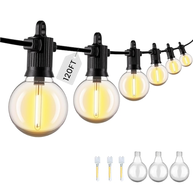black festoon lights