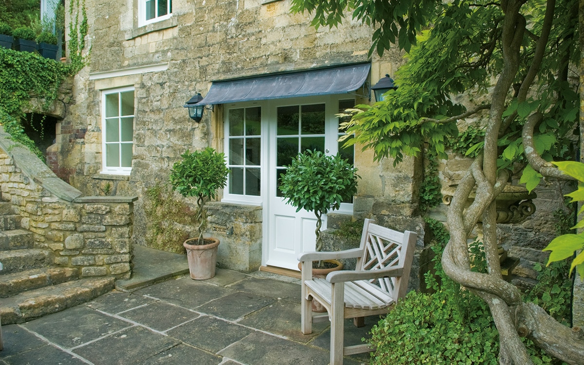 A smart front door canopy from Garden Requisites.