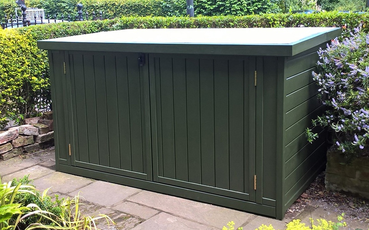 The PedalBase model from The Bike Shed Company can store three or five bikes. 