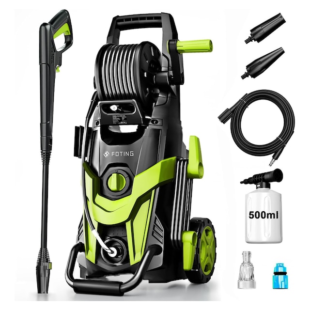 green and black pressure washer