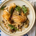 Spatchcock Chicken on basmati rice with herbs 