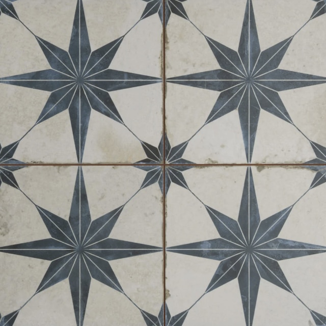 Floor tile with star motif