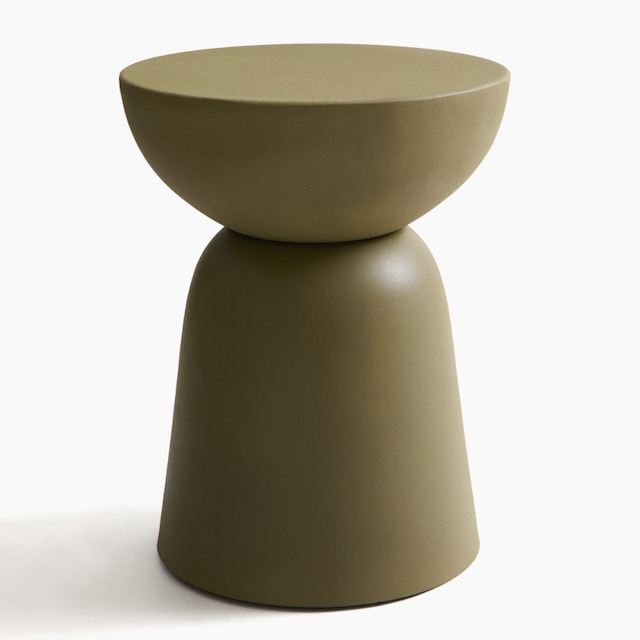 Contemporary outdoor table in olive green 