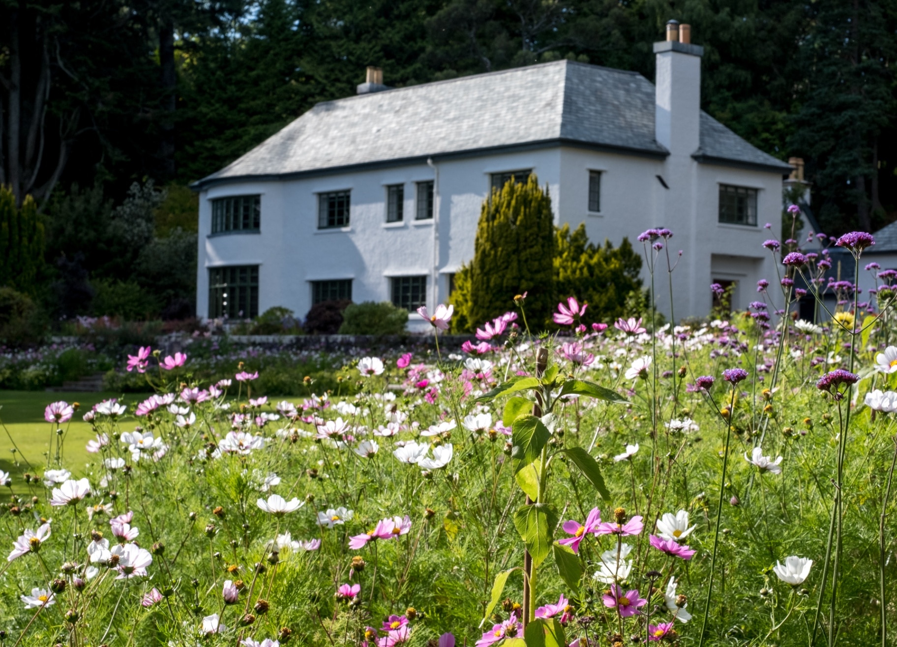  Inverewe House photographed from the garden on a clear summer's day
