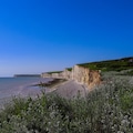 White chalk cliffs of Seven Sisters, a chain of famous cliffs in East Sussex