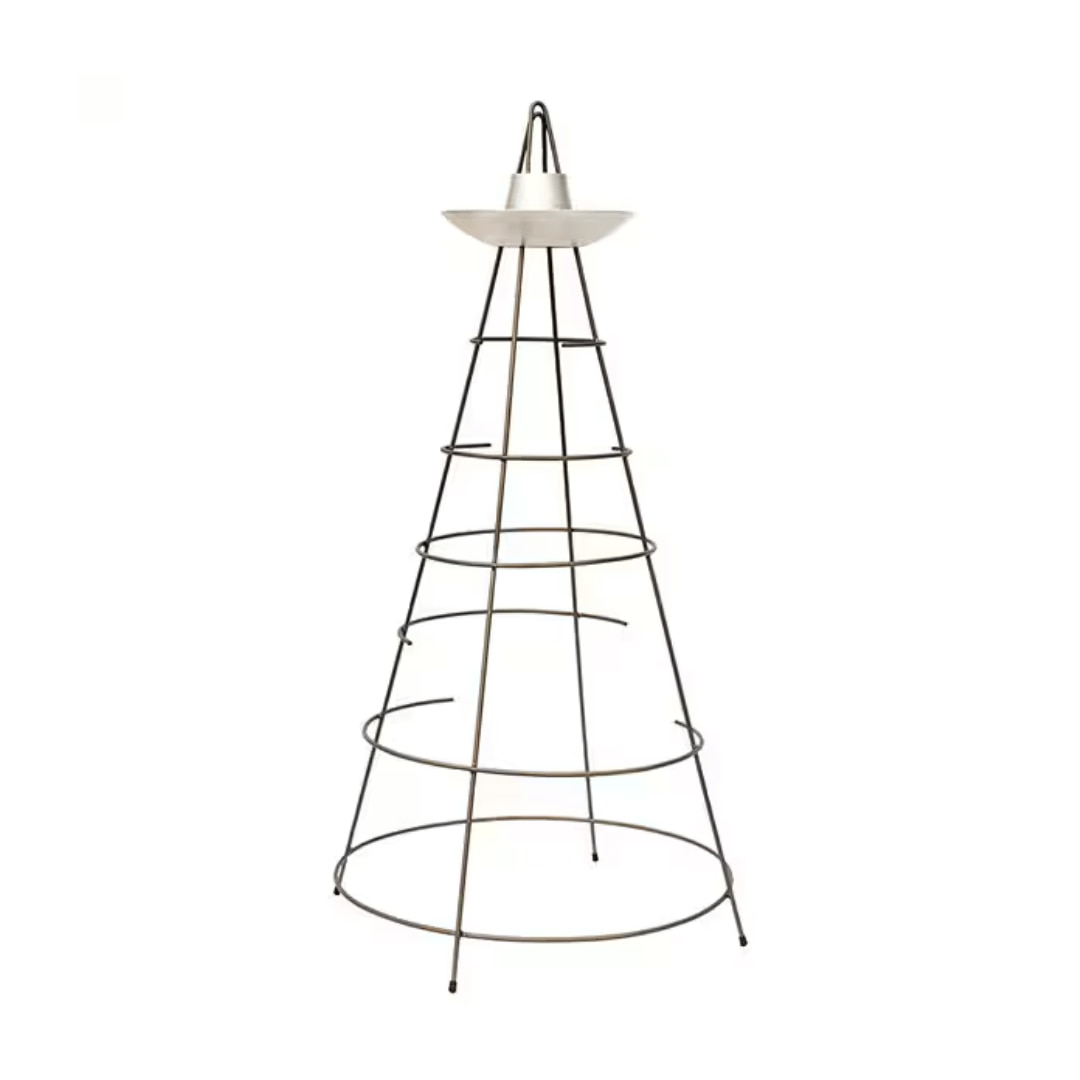 Sweet pea obelisk with bird bowl