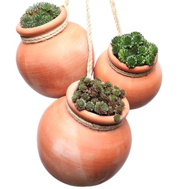 Terracotta babylon hanging pot
