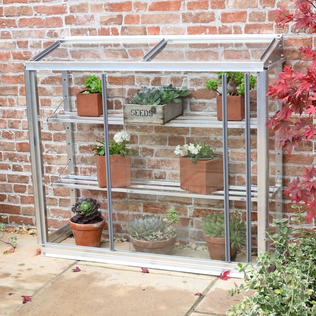 Classic small half westminster lean-to mini greenhouse