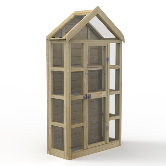 Wooden wall greenhouse with auto vent