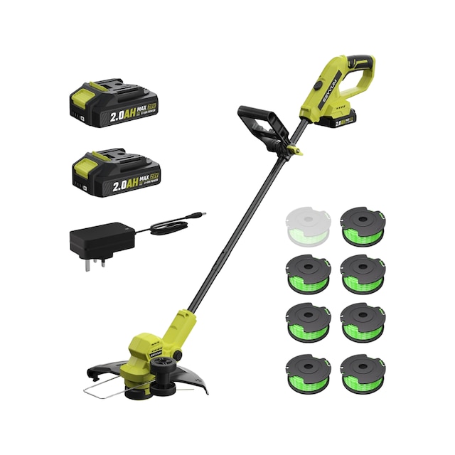 Cordless strimmer with 2 X 2.0Ah battery and charger