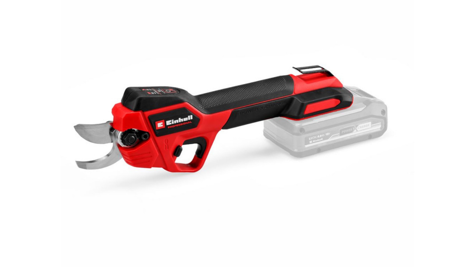 Einhell Professional Pruning Shears in red on white background