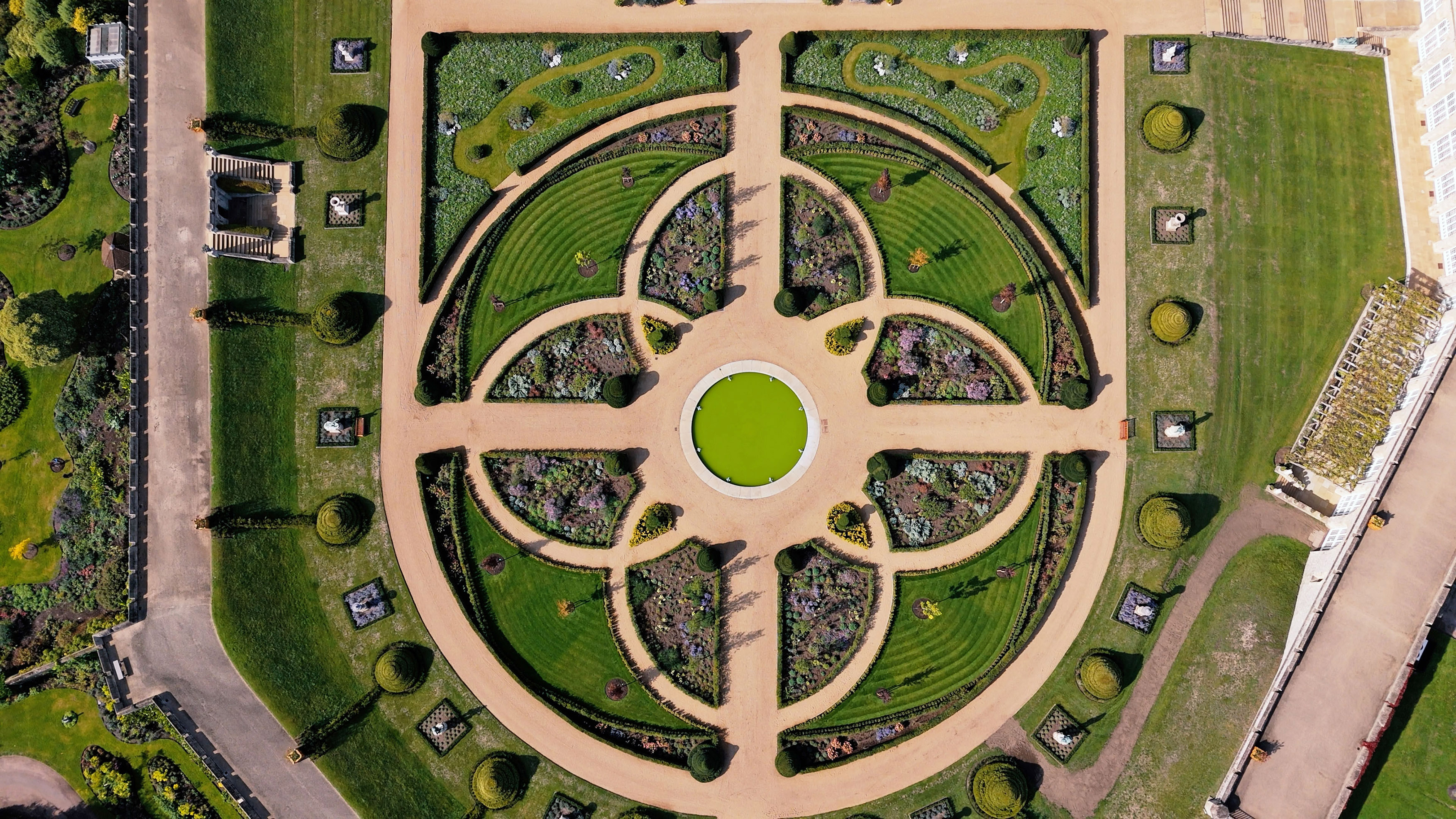 The newly redesigned Venus Garden from above at Windsor Castle in the shape of flower petals